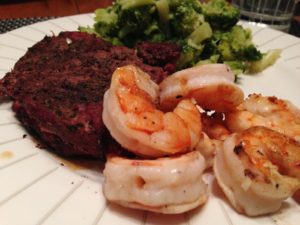 garlic shrimp and steak